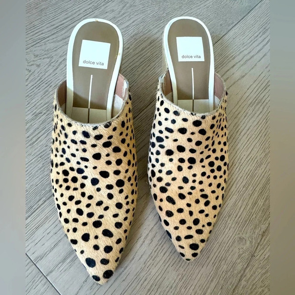 Dolce Vita Angela Mules -real fur size 7 - Picture 3 of 6